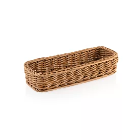 Evőeszköz tartó kosár merevítővel barna polipropilén 27x10x5 cm