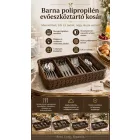 Barna polipropilén evőeszköztartó kosár GN 1/1 méretben, merevítővel