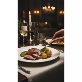 Fanyelű steakvilla 9 cm-es fejjel 6 db-os készletben
