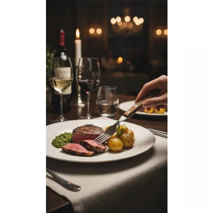 Fanyelű steakvilla 9 cm-es fejjel 6 db-os készletben