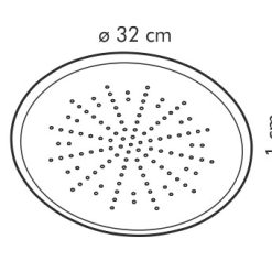 Pizzaforma, perforált, 32 cm, tapadásmentes, Delícia