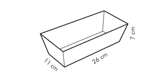 "Püspökkenyér-tortaforma, téglalap, 26x11x7 cm, Delícia"