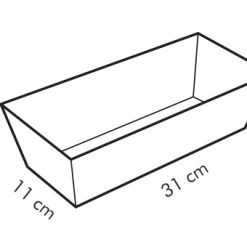 Püspökkenyér-tortaforma, téglalap, 31x11x7 cm, Delícia