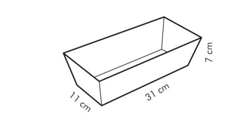 "Püspökkenyér-tortaforma, téglalap, 31x11x7 cm, Delícia"