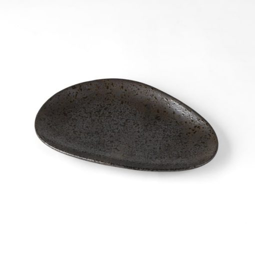 Carbon lapostányér, 27x18 cm, kemény porcelán