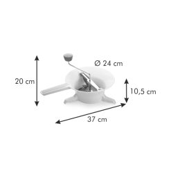 Hal- és zöldségpasszírozó, 24 cm, két tárcsával