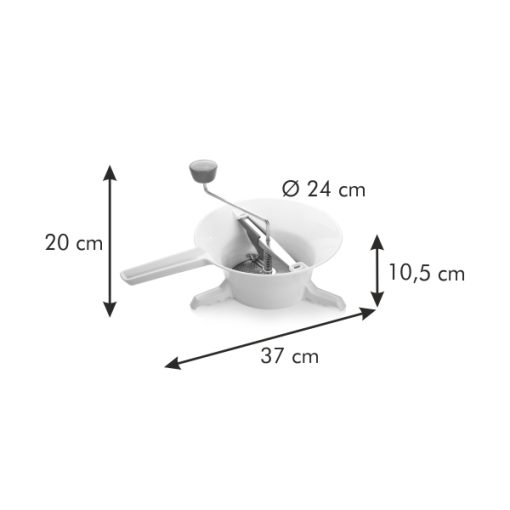 Hal- és zöldségpasszírozó, 24 cm, két tárcsával