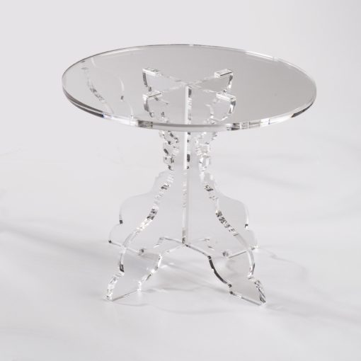 BAROQUE CAKE STAND D. 26 H 21 CM TRANSP.