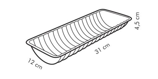 Őzgerinc sütőforma, 31x12x4,5 cm, Delícia