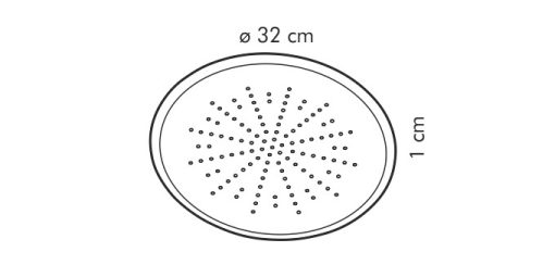 Pizzaforma, perforált, 32 cm, tapadásmentes, Delícia