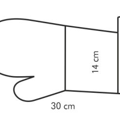 Sütőkesztyű, pamut, 30x14 cm, Delícia