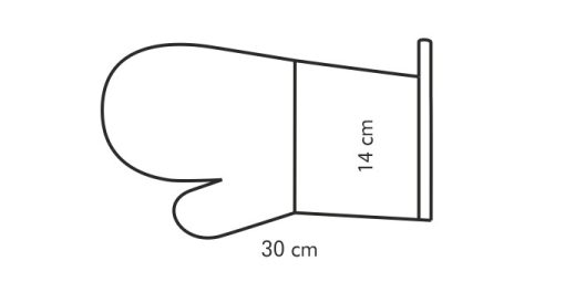 Sütőkesztyű, pamut, 30x14 cm, Delícia