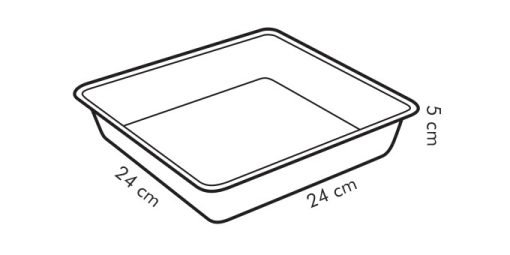 Sütőtepsi, 24x24x5 cm, tapadásmentes, Delícia