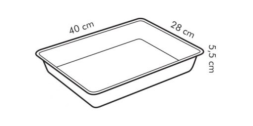 Sütőtepsi, mély, 40x28x5,5 cm, tapadásmentes, Delícia