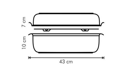 Tepsi fedővel, 36x24 cm, Exclusive, rozsdamentes acél