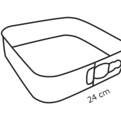 Tortaforma, csatos, 24x24 cm, Delícia